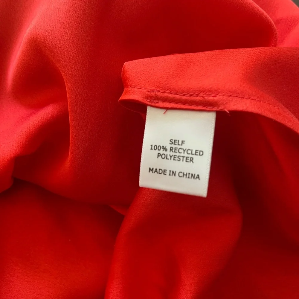 La Ligne Ava Red Chiffon Silk Mini Dress - Picture 10 of 11